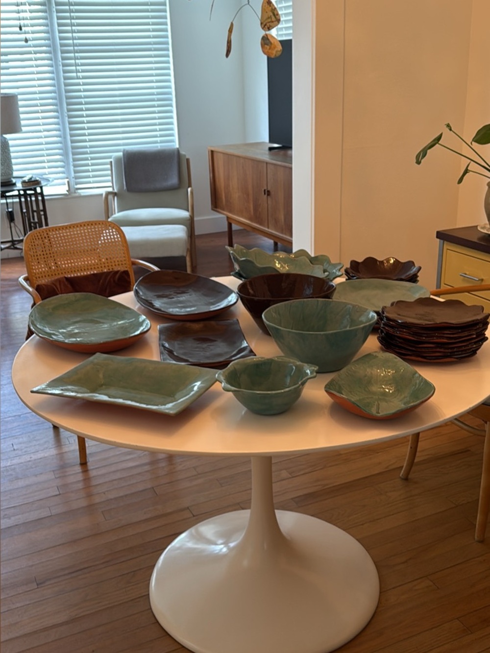 Rebecca Wood Pottery. Serving Platters, Bowls & Plates . Turquoise and Brown.